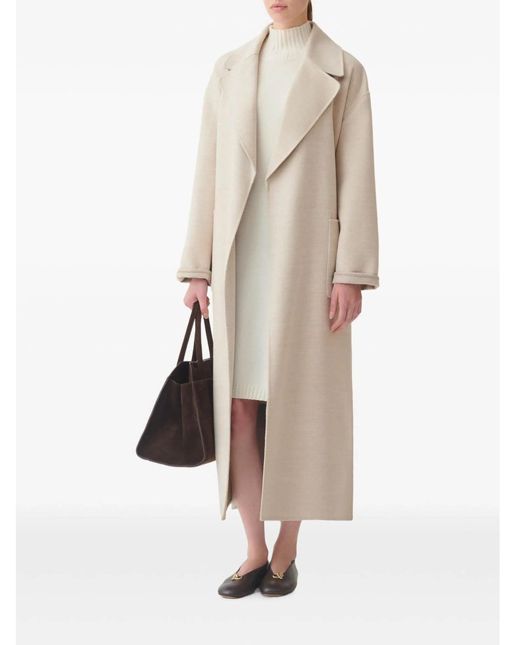 Fabiana Filippi Natural Belted Long Coat