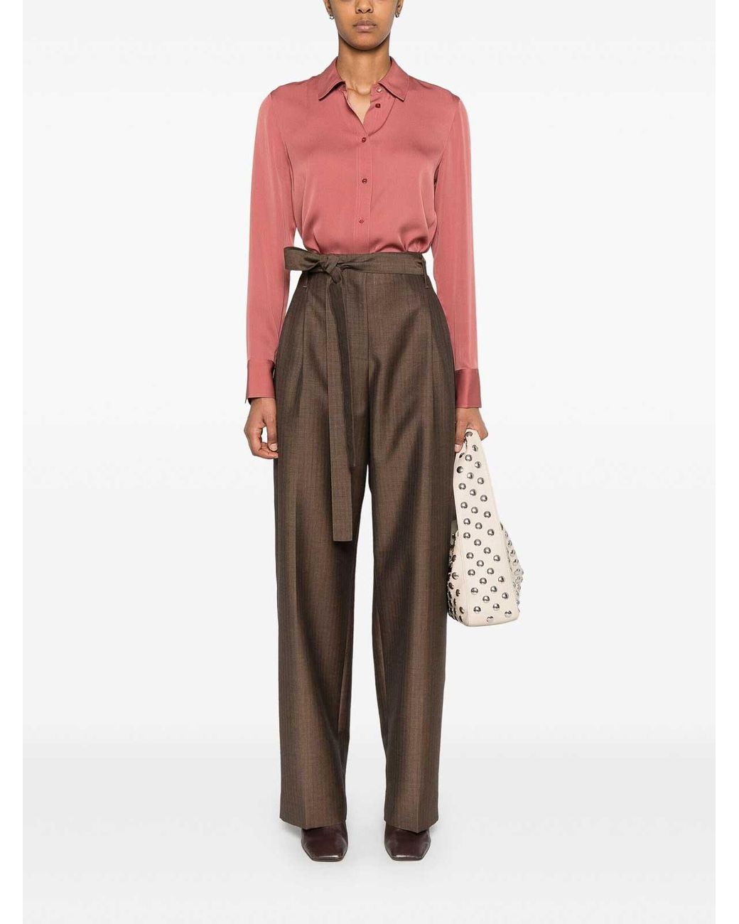 Vince Pink Slim Fitted Blouse