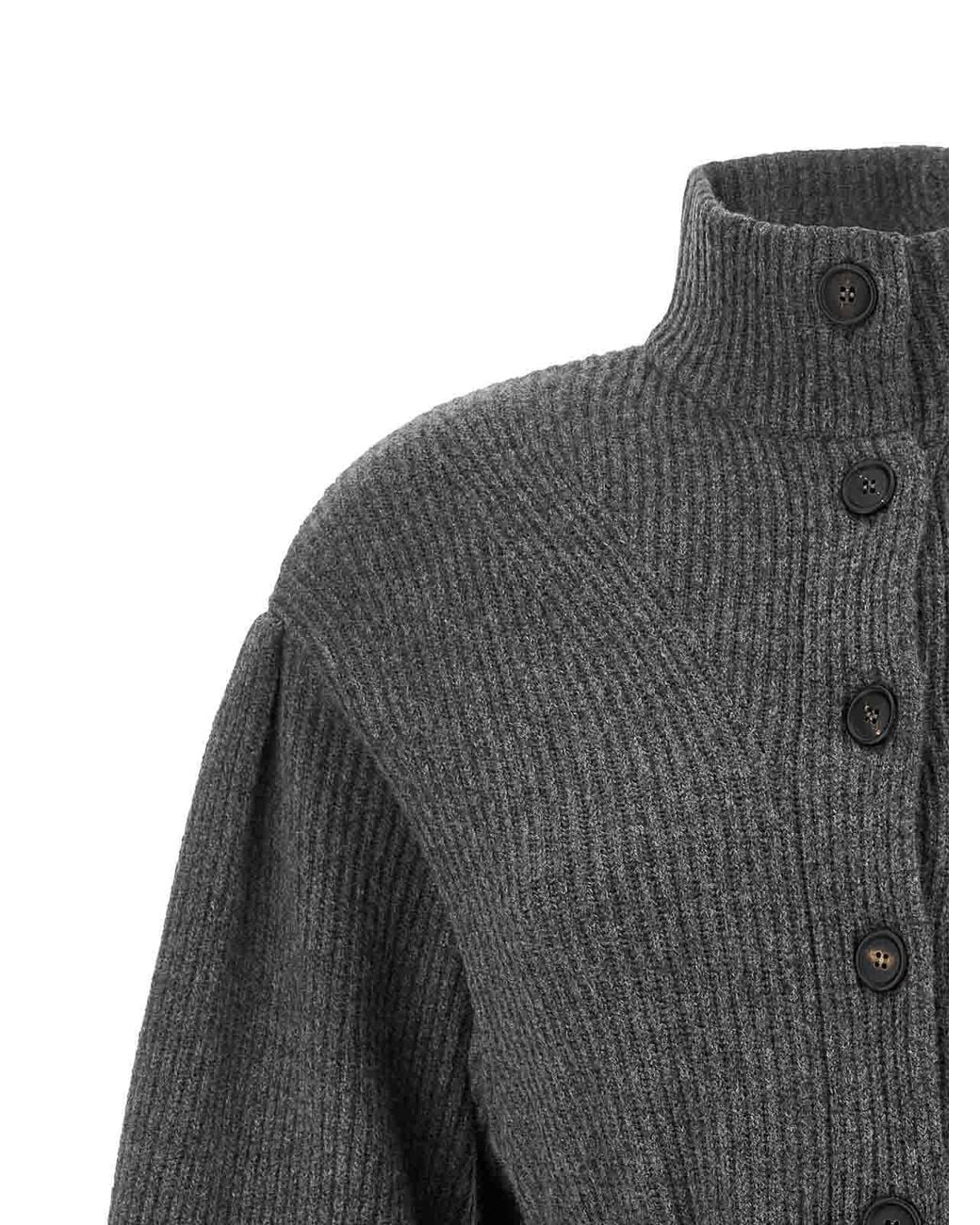 Brunello Cucinelli Gray Belted Cardigan
