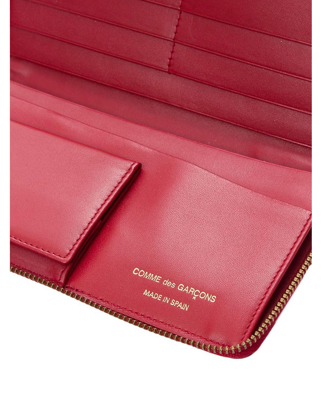 Comme des Garçons Red Polka Dot Zip-Around Wallet