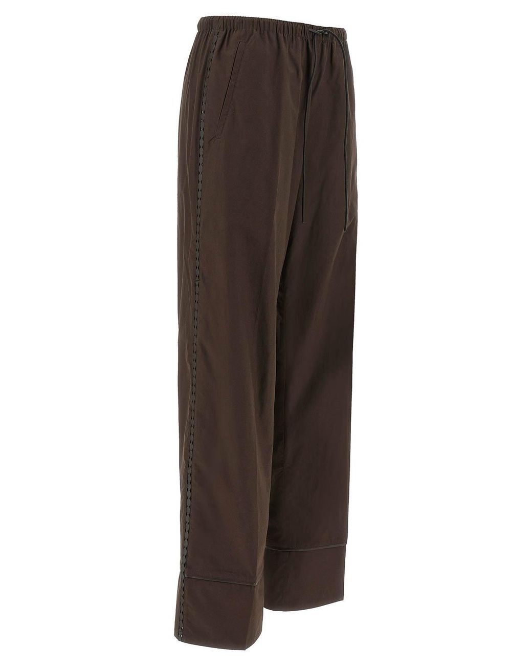 Yves Salomon Brown Leather Insert Pants