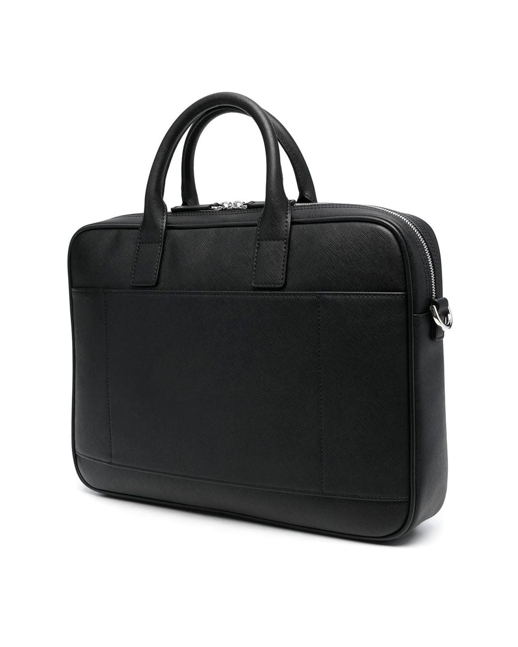 Emporio Armani Black Logo-Plaque Laptop Case for men
