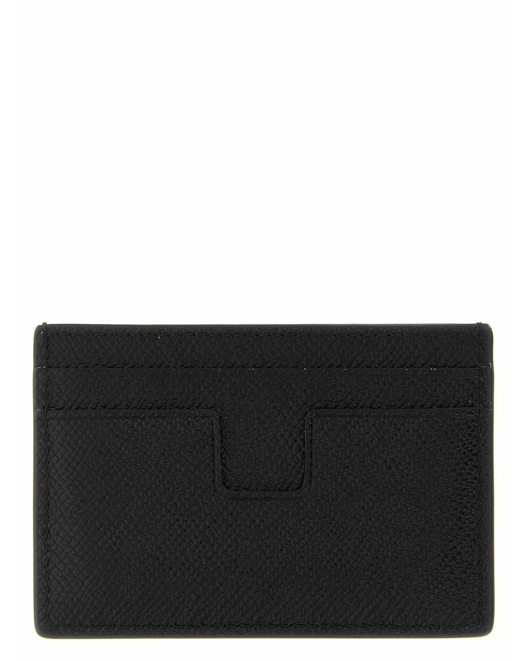 Tom Ford White Small Grain Leather Cardholder for men