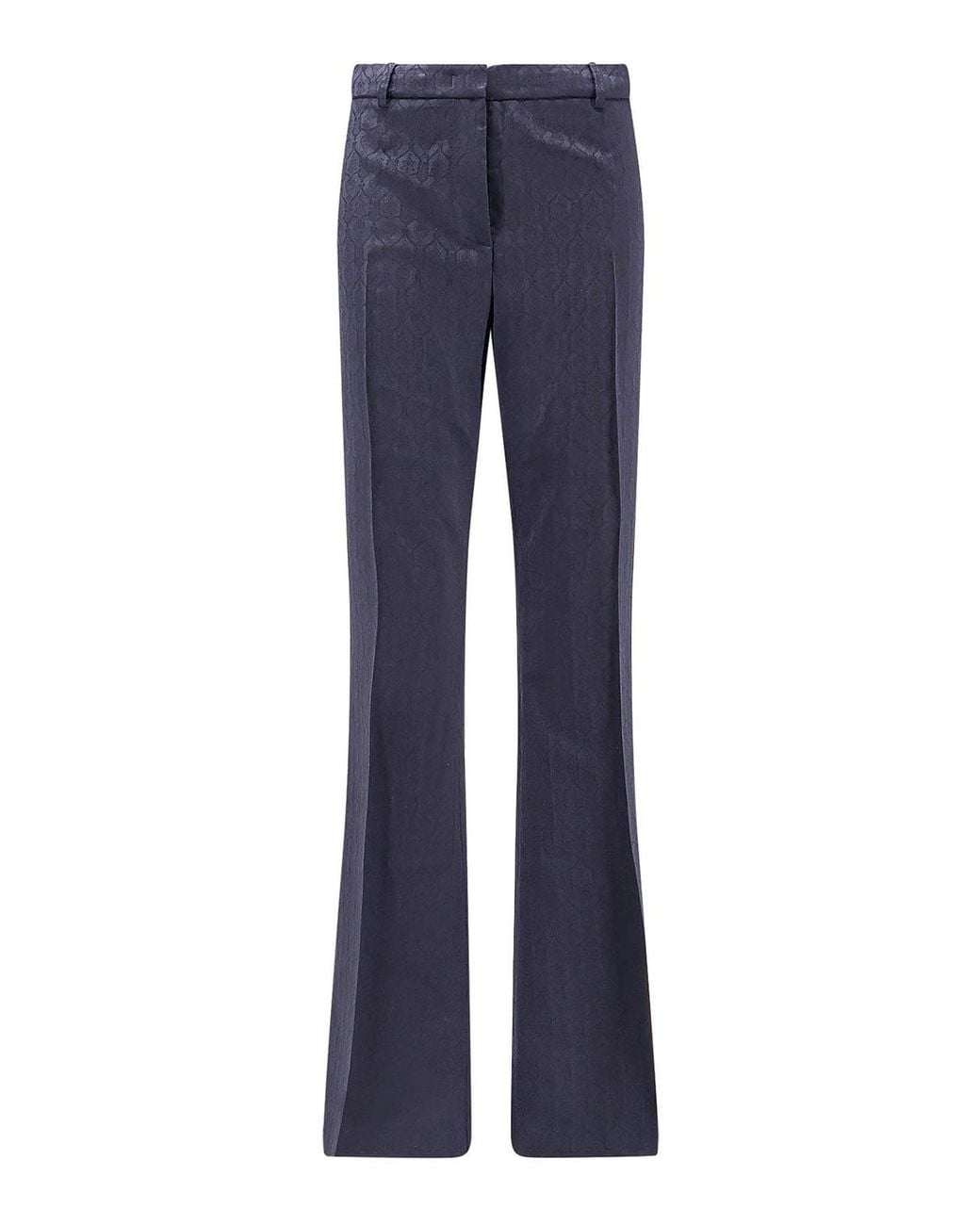 Etro Blue Wool Pants With Iconic Motif