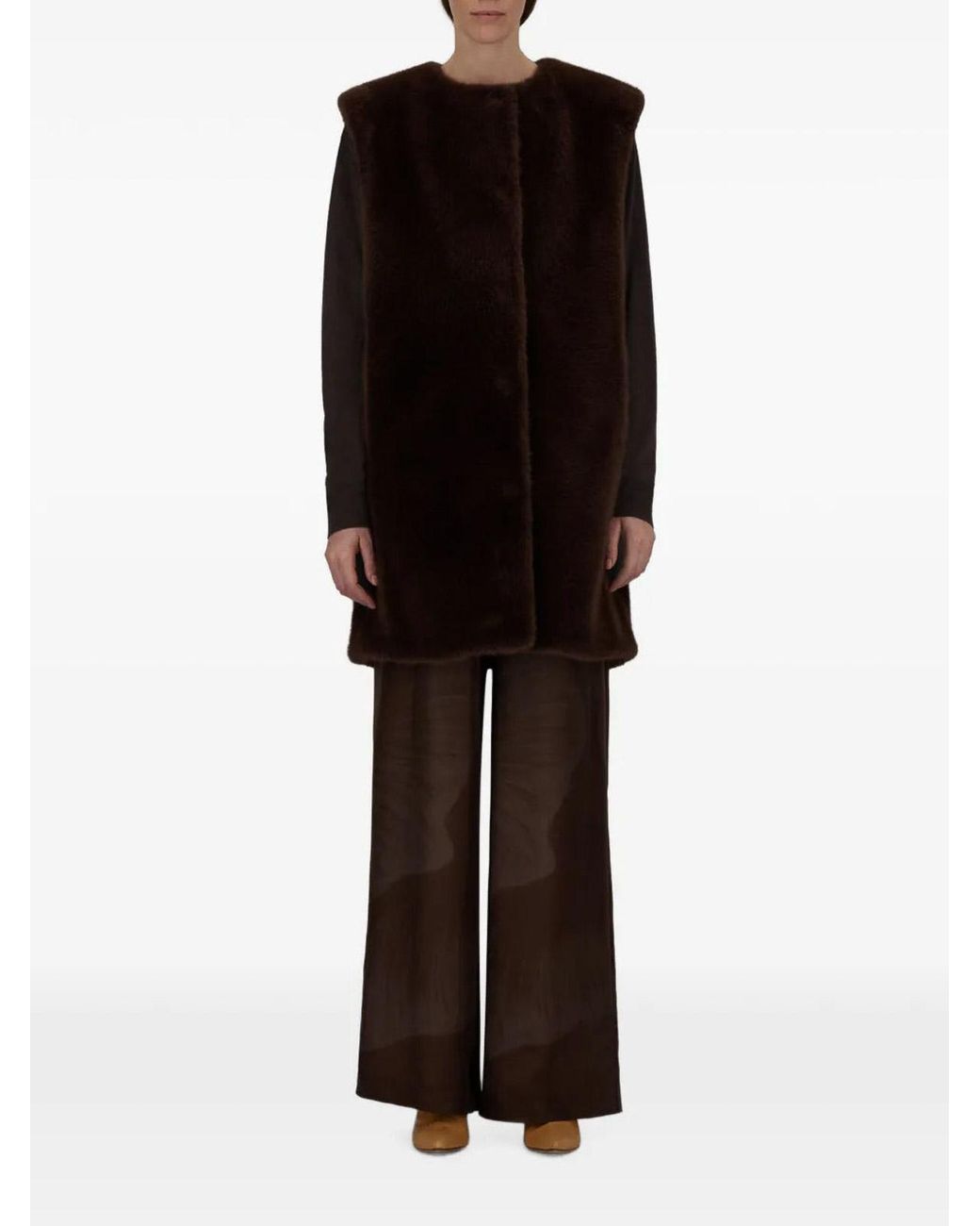 Herno Brown Dark Sleeveless Coat