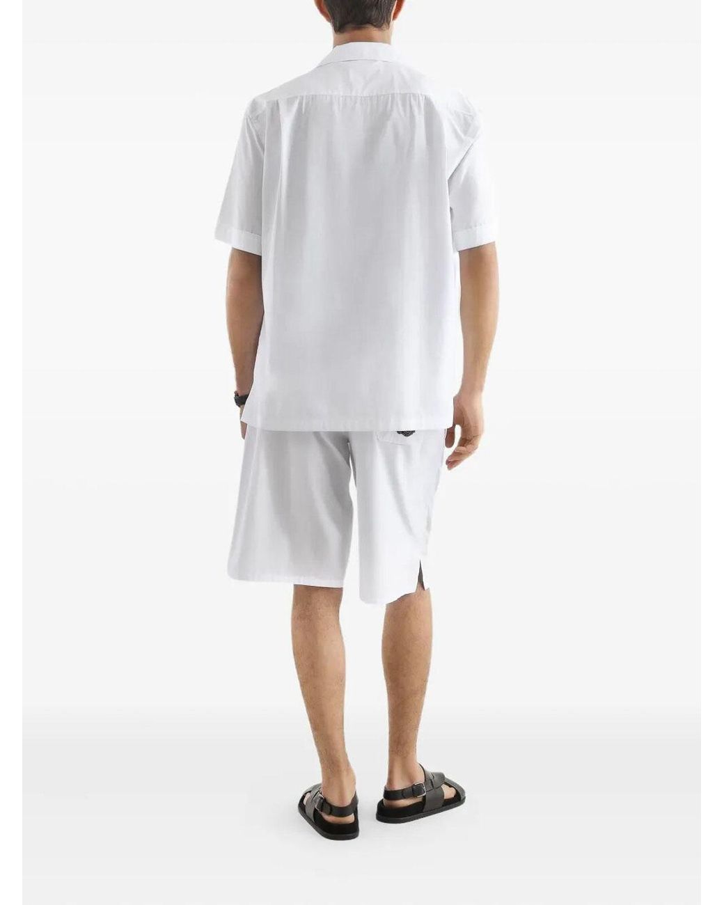 Camicia Hawaiana Con Ricamo di Dolce & Gabbana in White da Uomo