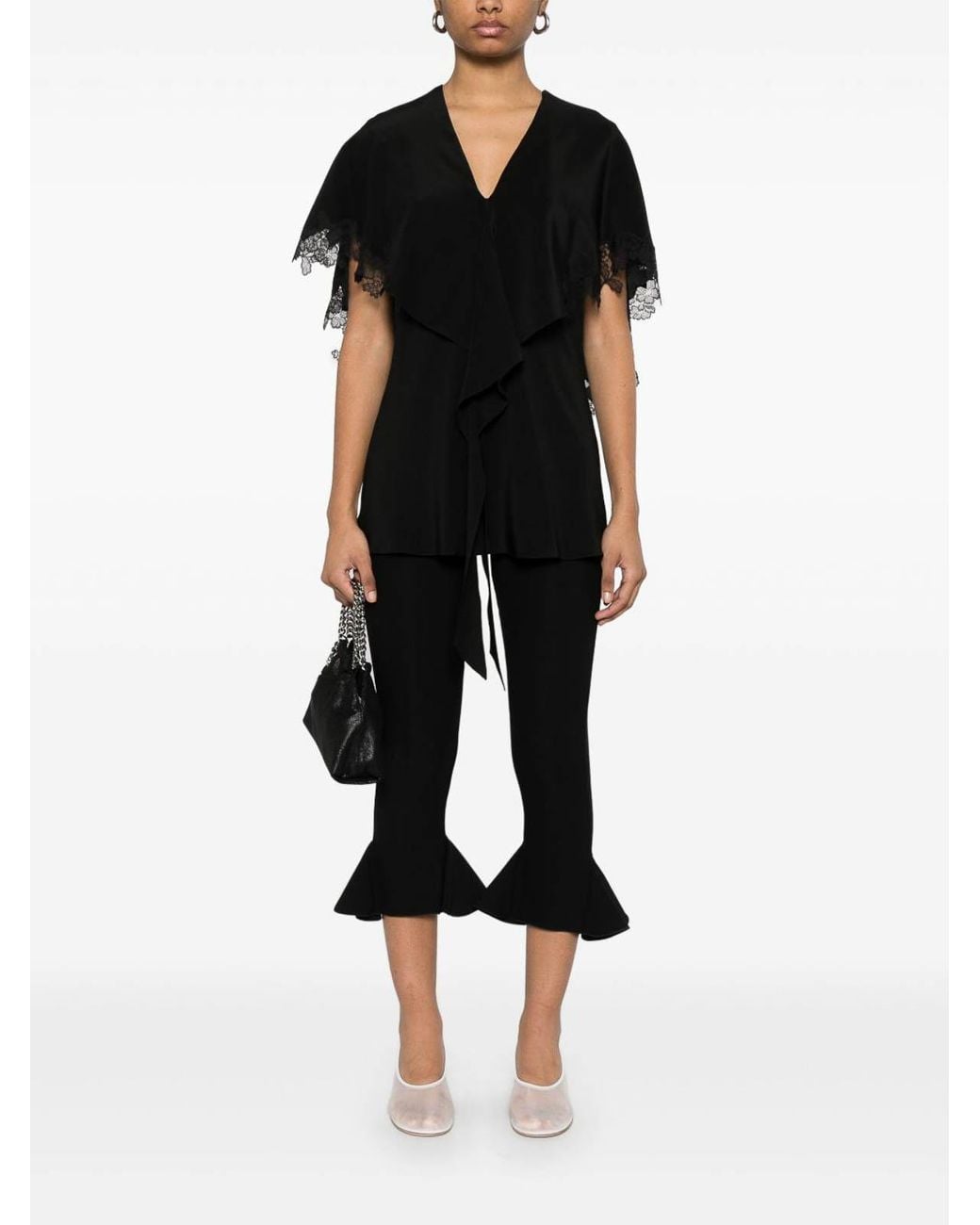 Stella McCartney Black Blouse With Lace Details