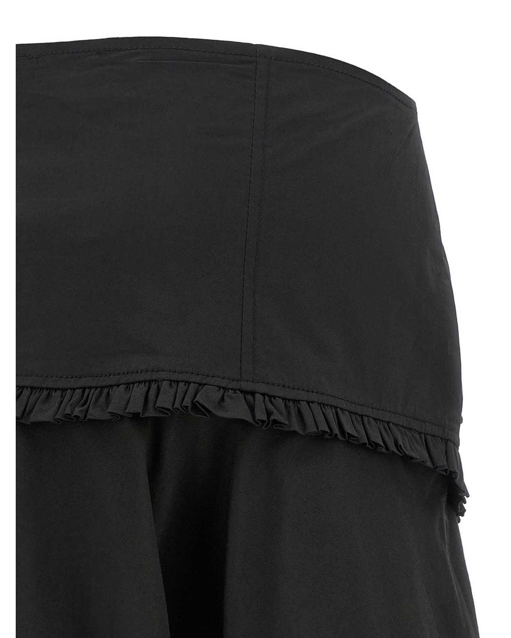 Ganni Black Stretch Cotton Skirt