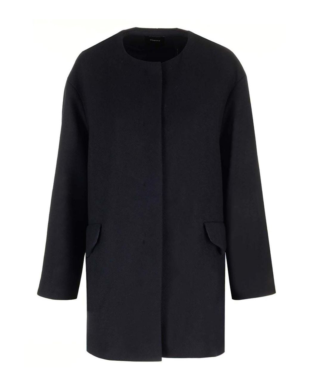 Theory Blue Recycled Wool Coat