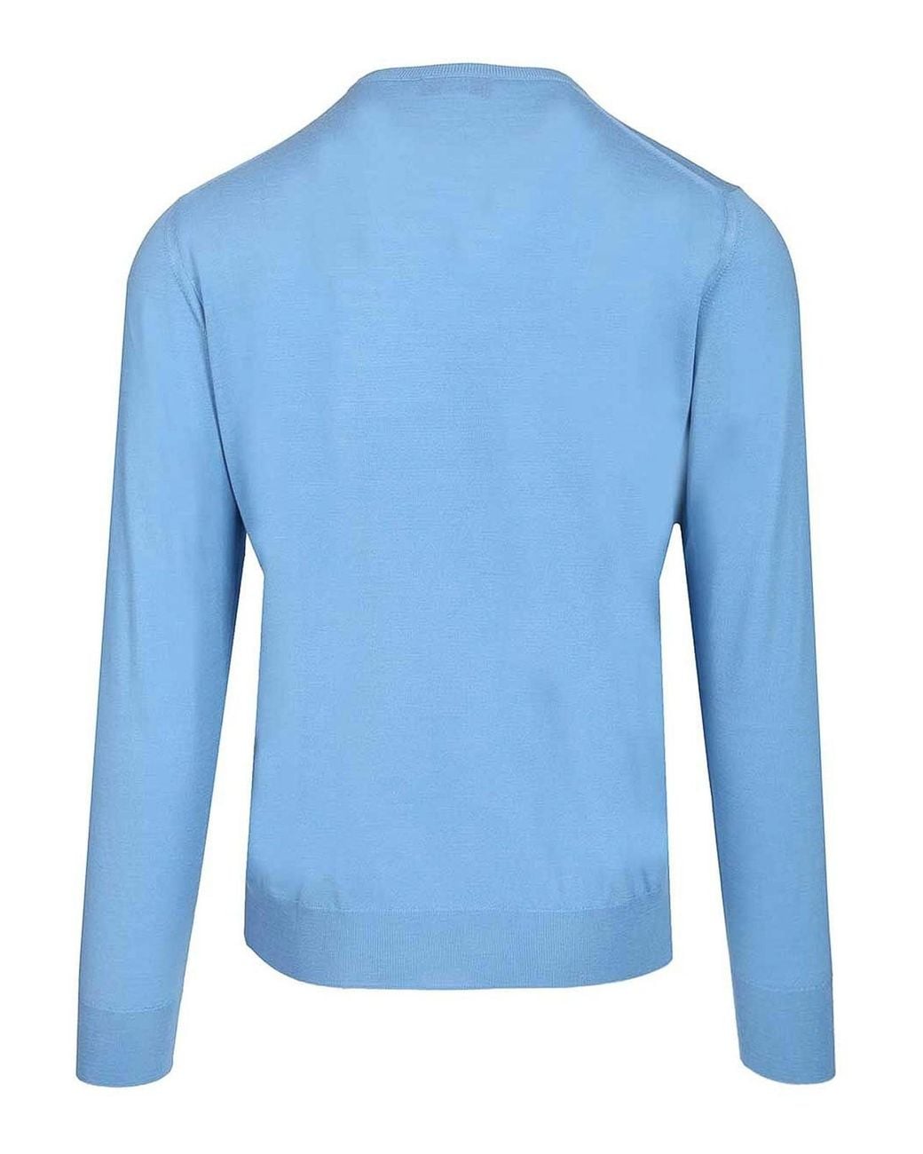 Fedeli Blue Long-Sleeved Sweater for men