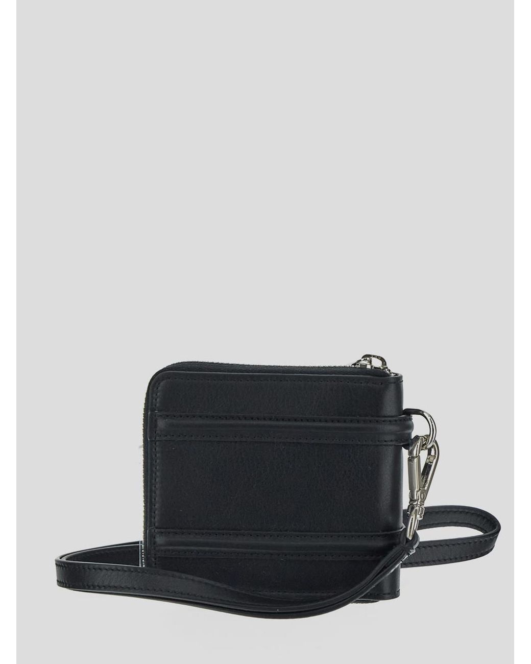 McQueen Black Zip-Around Leather Wallet for men
