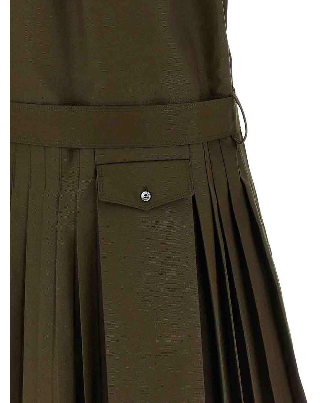 Loewe Green Pleated Chemisier Dress