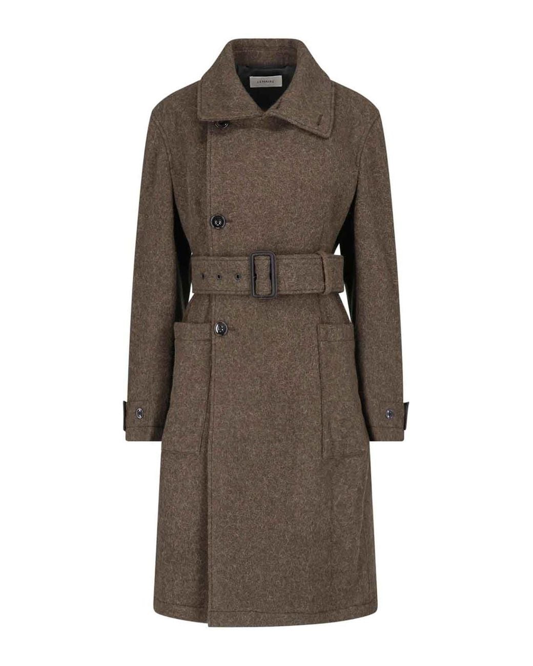 Lemaire Brown Wool Coat