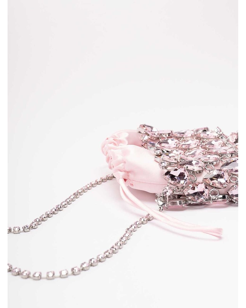 Self-Portrait Pink Crystal Chainmail Mini Bag
