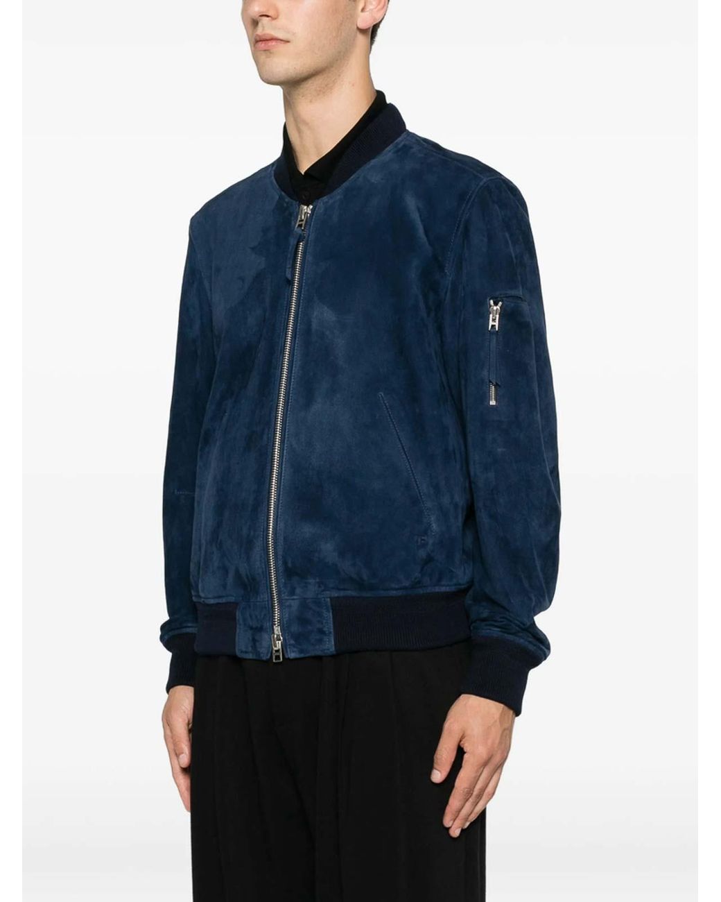 Tom Ford Blue Leather Outerwear for men