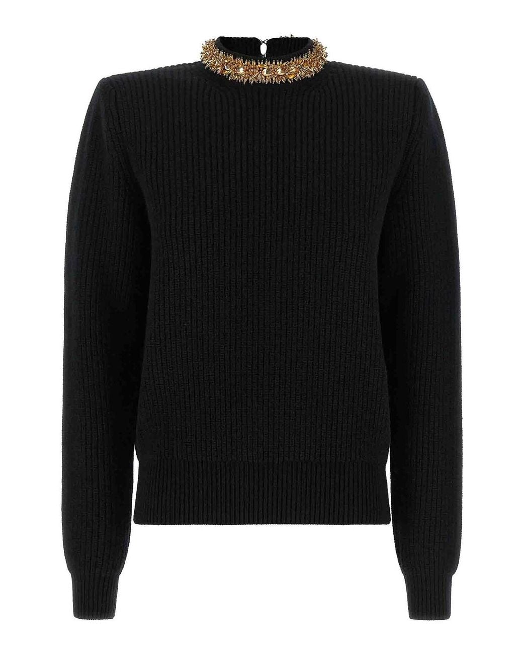 Balmain Black Rocaille Bead Jumper