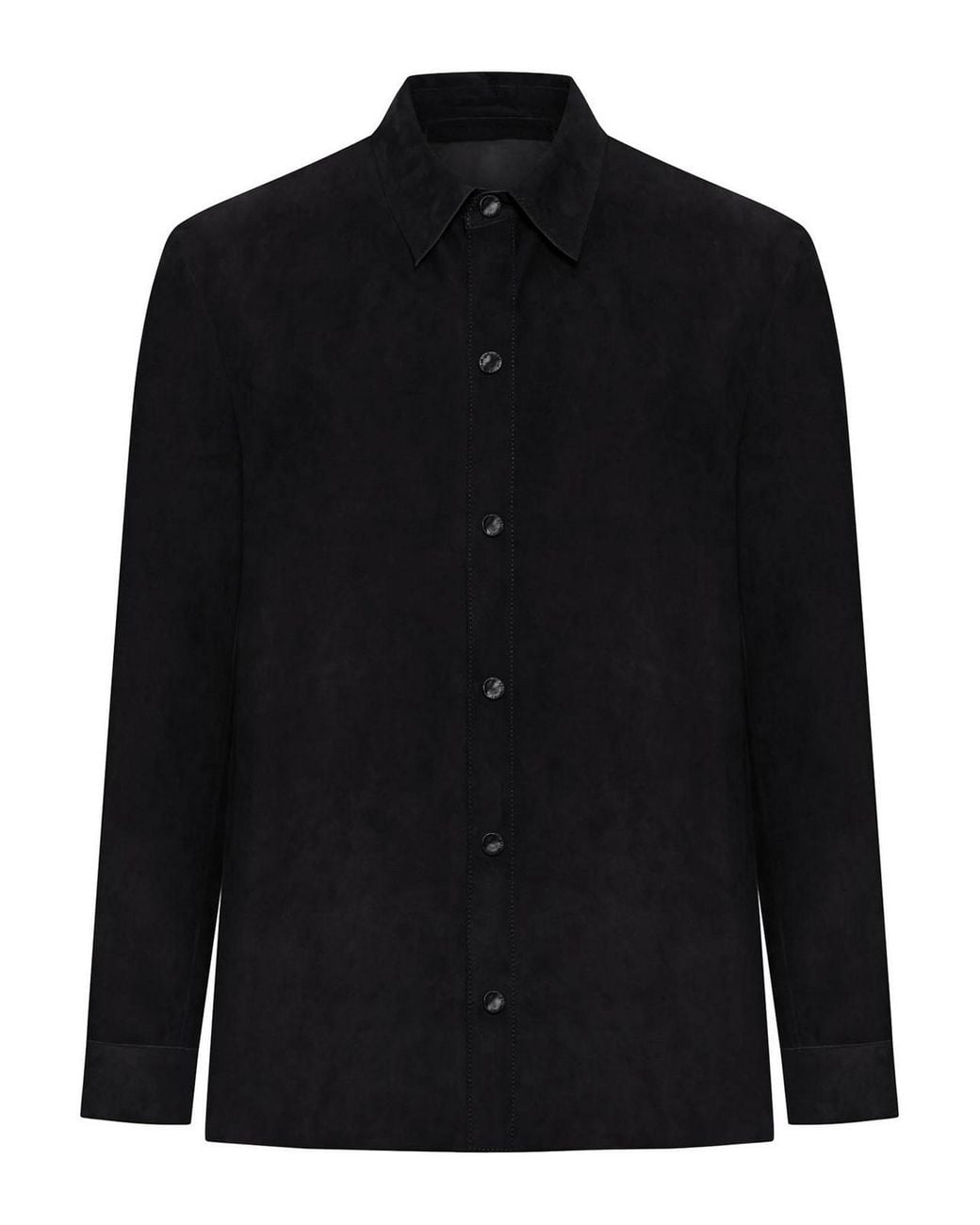 Salvatore Santoro Black Suede Overshirt for men