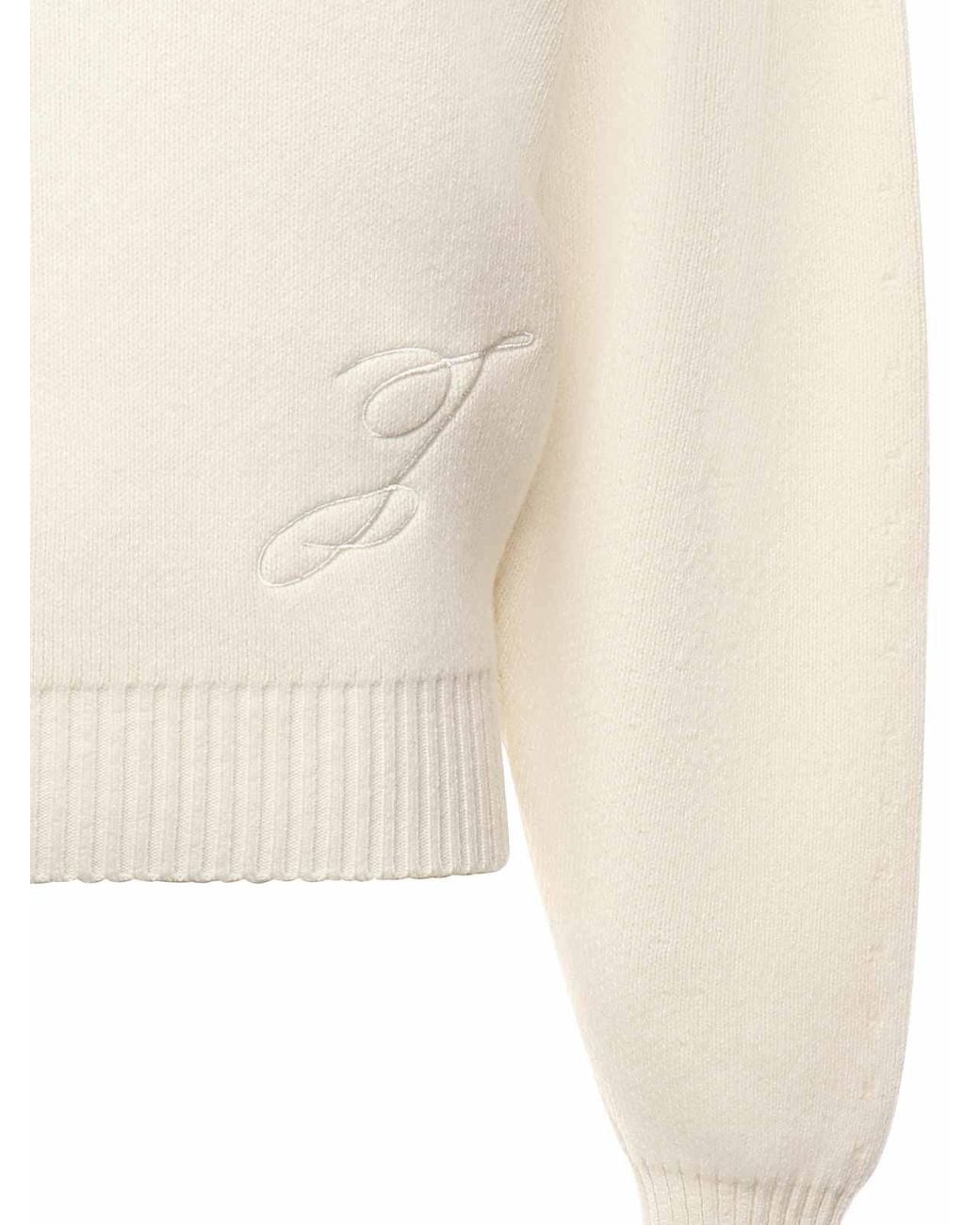 Jacquemus White La Maille Pallone Wool And Cashmere Sweater