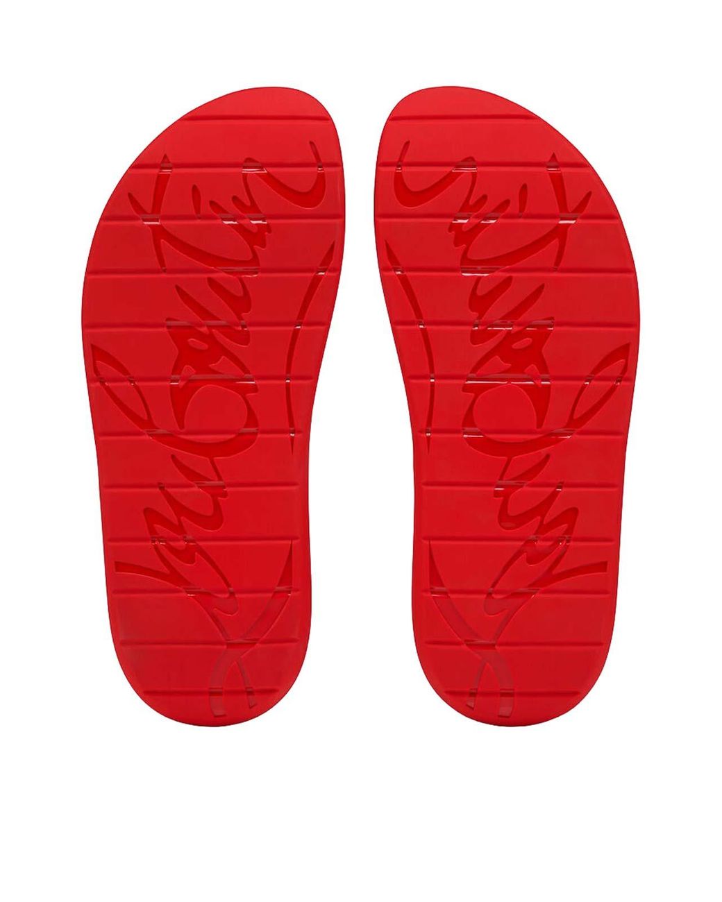 Christian Louboutin Red Easy Breezy Rubber Mules for men