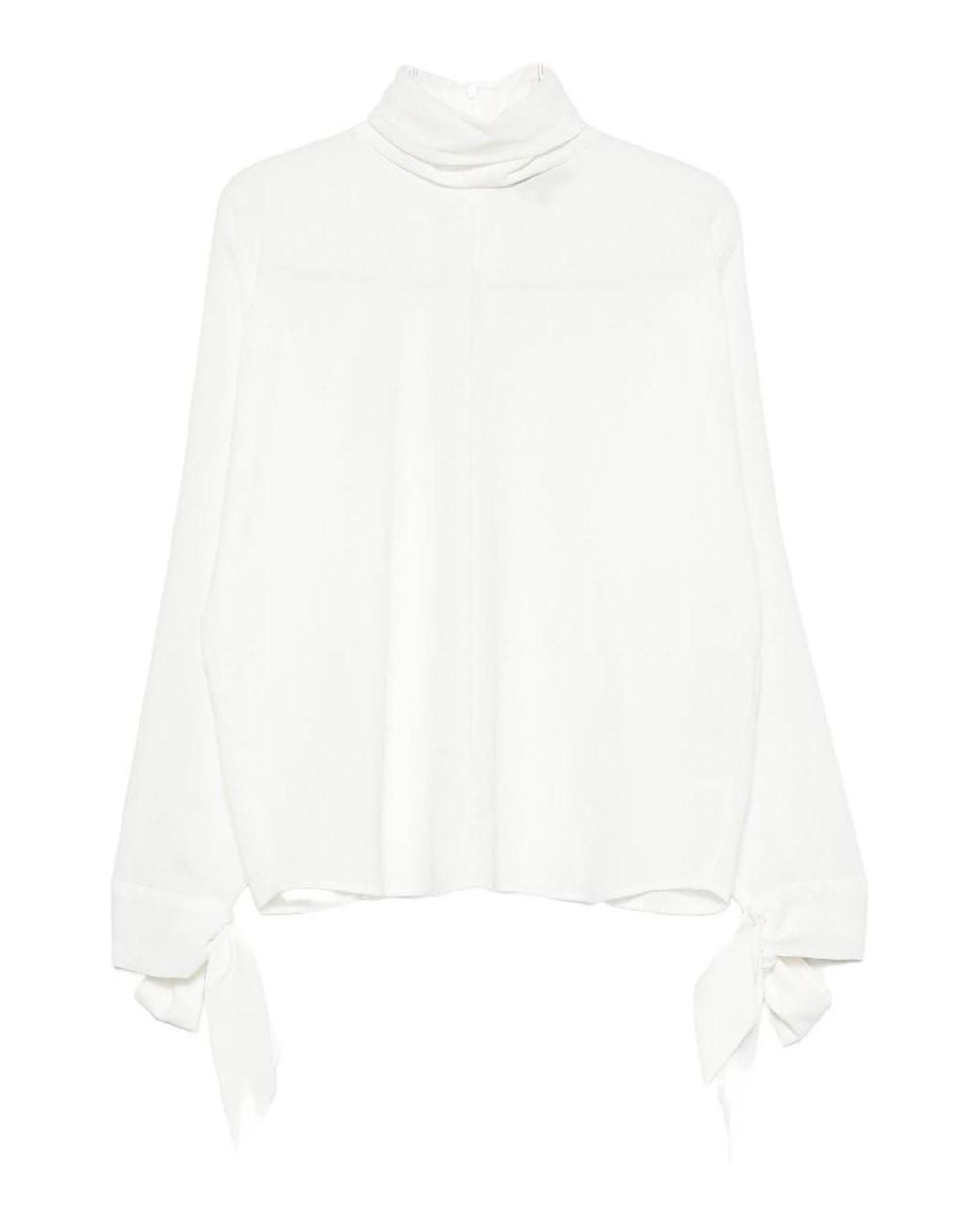 Emporio Armani White Crepe Blouse