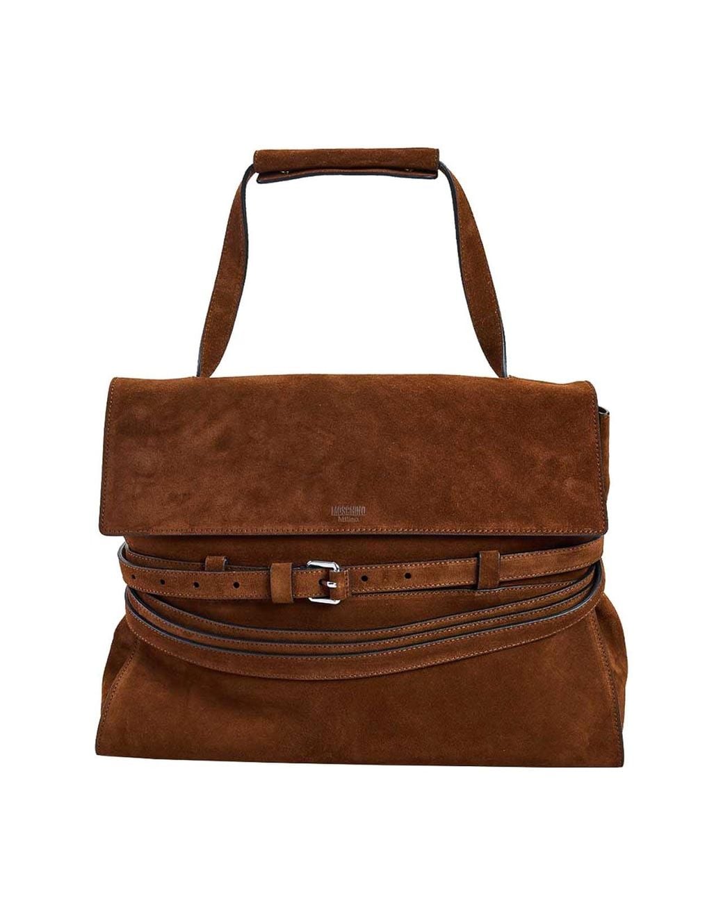 Moschino Brown Tie Me Suede Bag