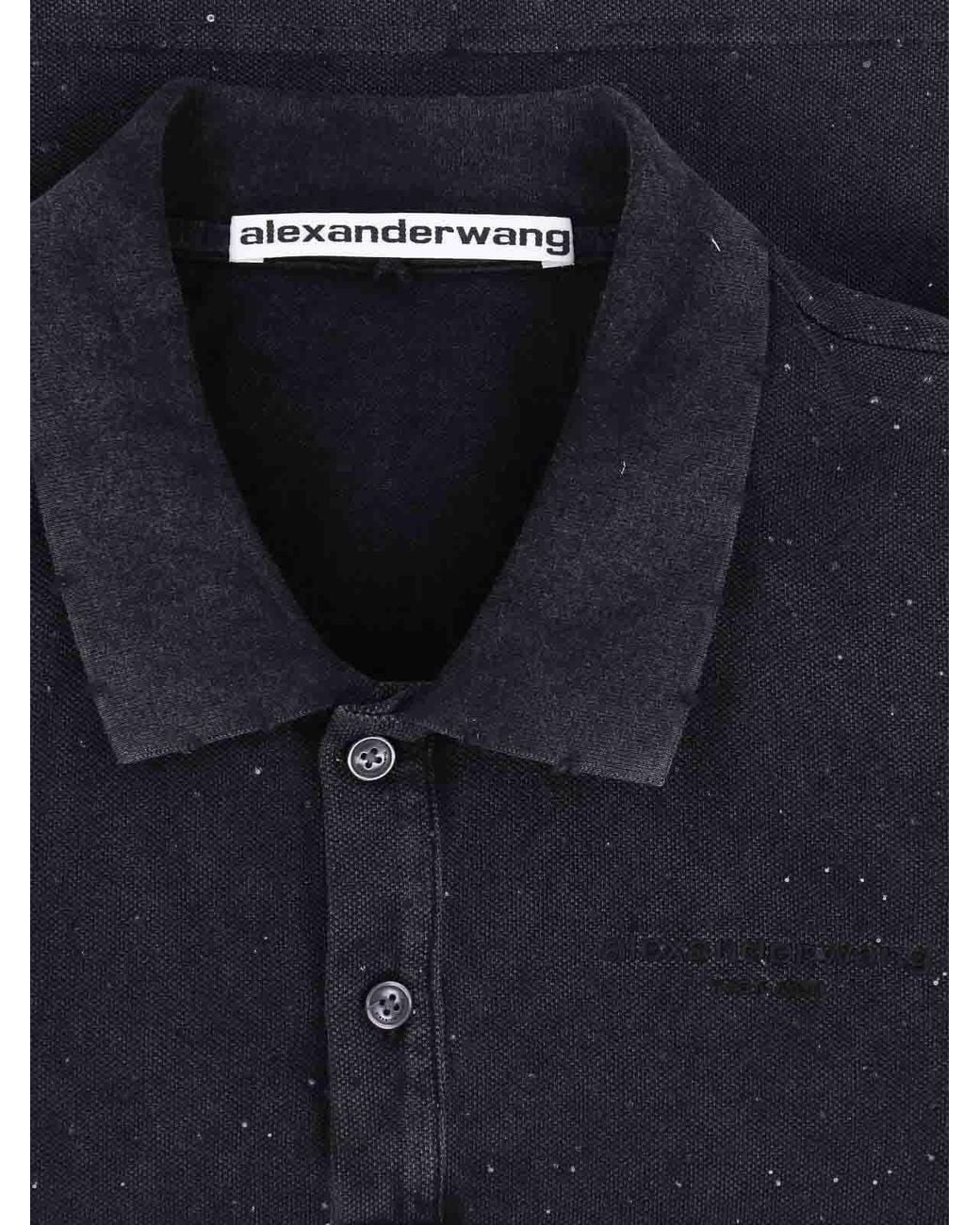 Alexander Wang Black Rhinestone Polo