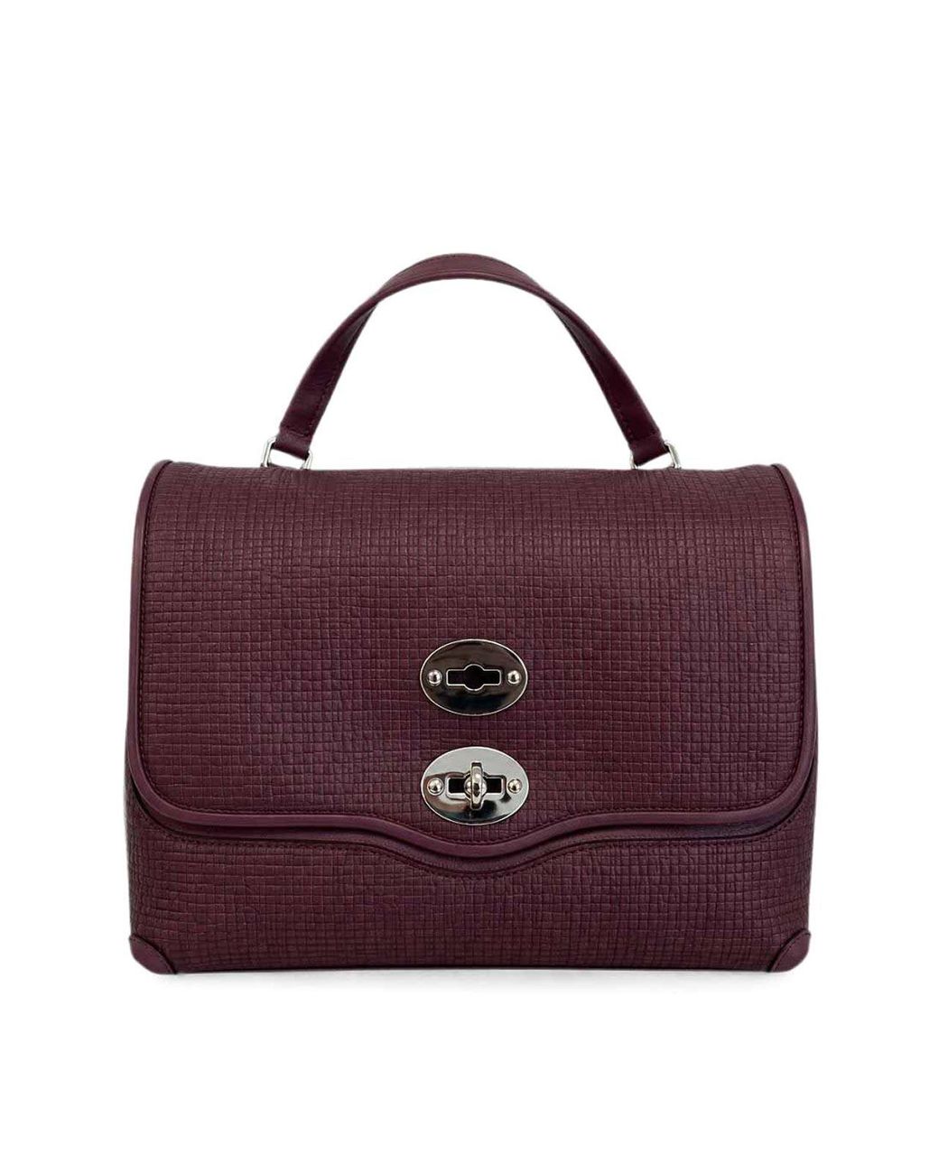 Zanellato Purple Postina Small Leather Bag With Shoulder Strap