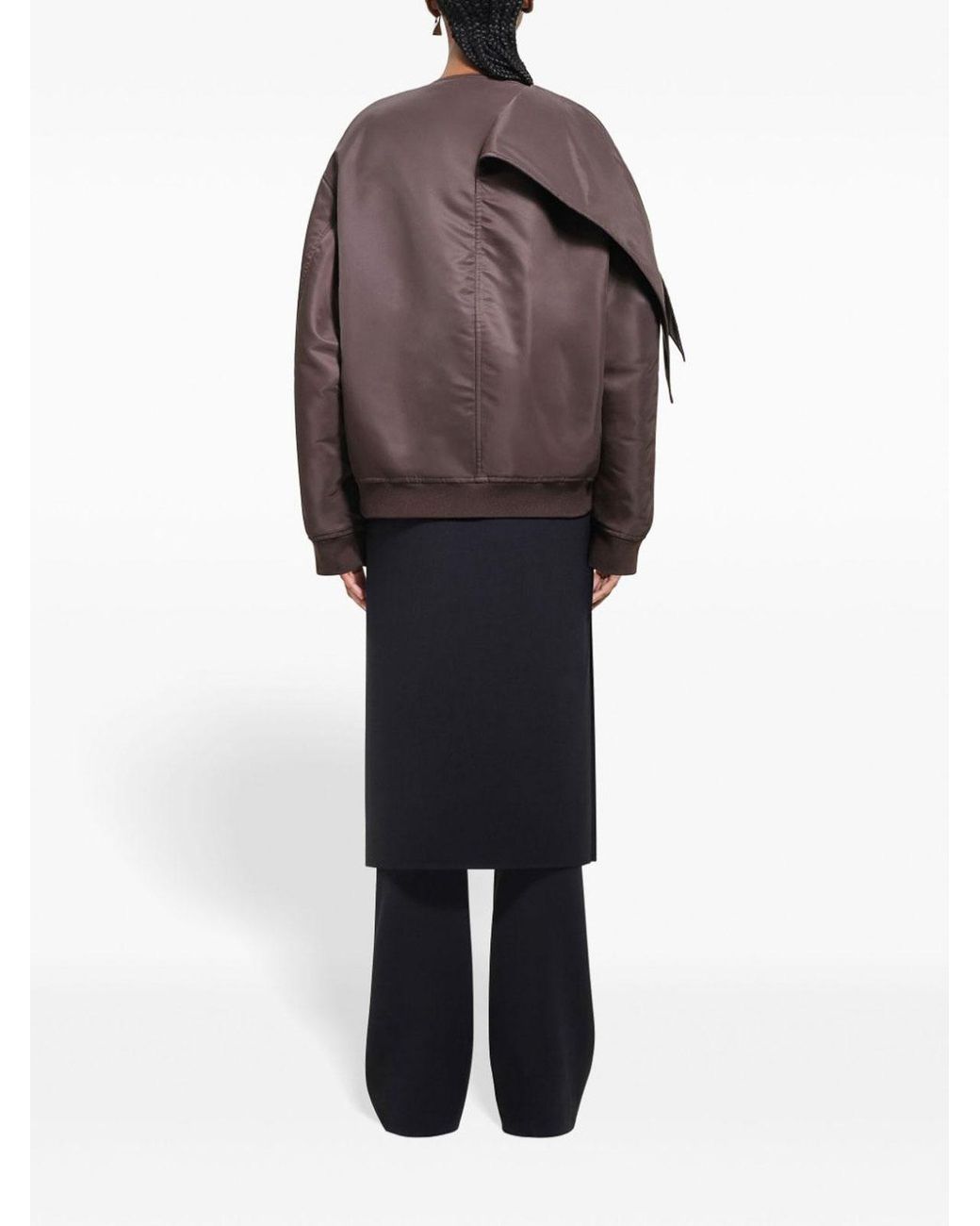 Courreges Brown Bomber With Oversized Bow