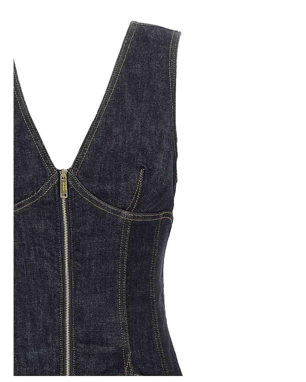 Self-Portrait Blue Denim Midi' Dress