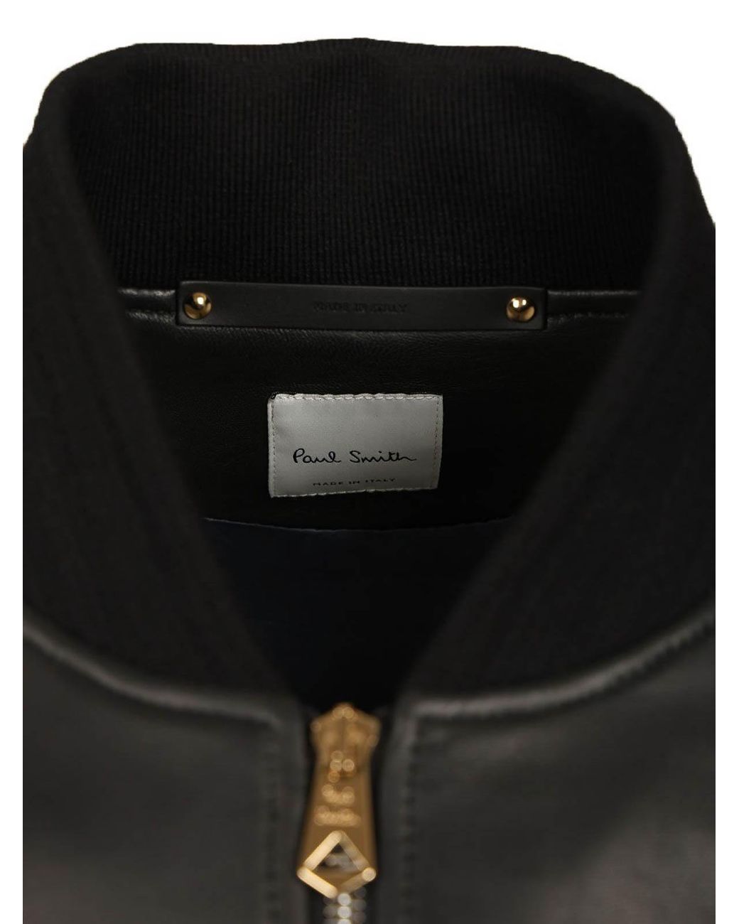 Paul Smith Black Lambskin Bomber Jacket for men