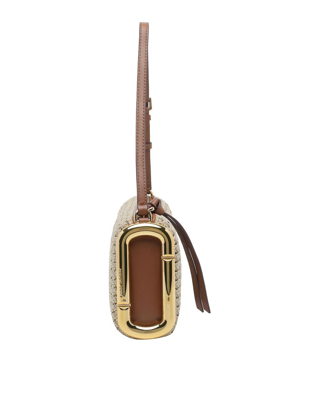 Marc Jacobs Metallic Champagne Crochet Scene Small Shoulder Bag