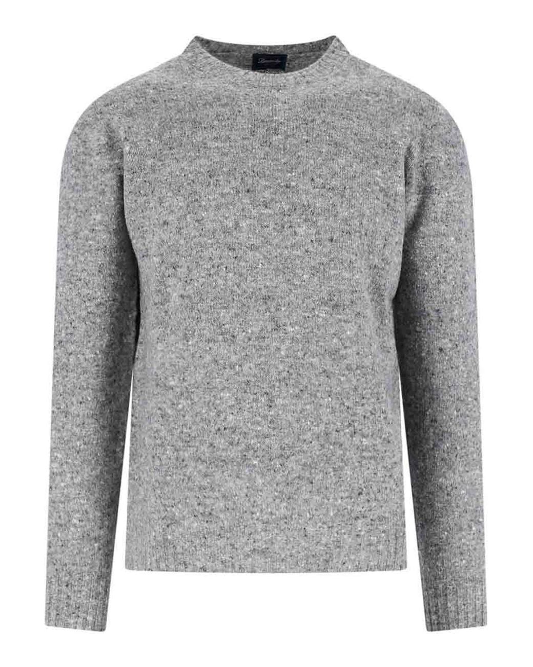 Drumohr Gray Wool And Cashmere Sweater for men