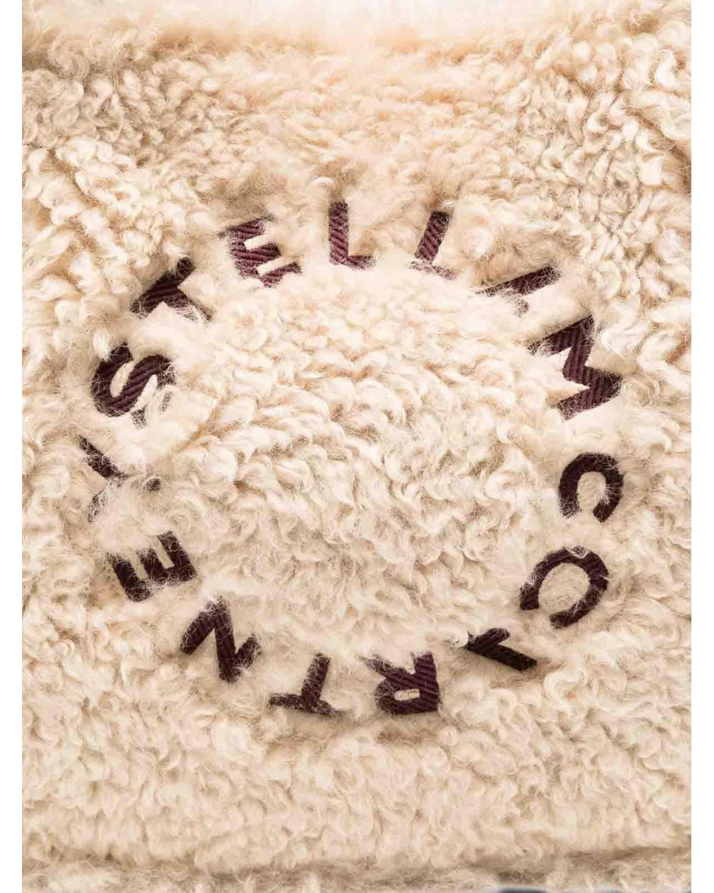 Stella McCartney Natural Stella Logo Shearling Tote
