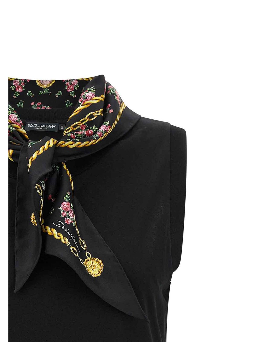 Dolce & Gabbana Black T-Shirt With Scarf