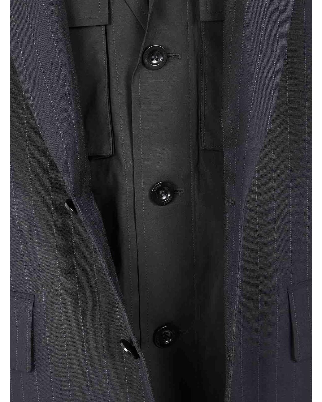 Sacai Gray Chalk Stripe Jacket for men