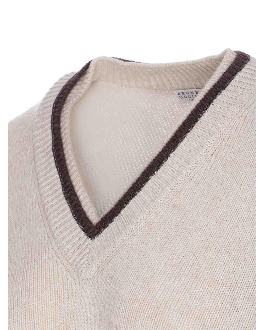 Pull Col Rond Brunello Cucinelli en coloris Natural