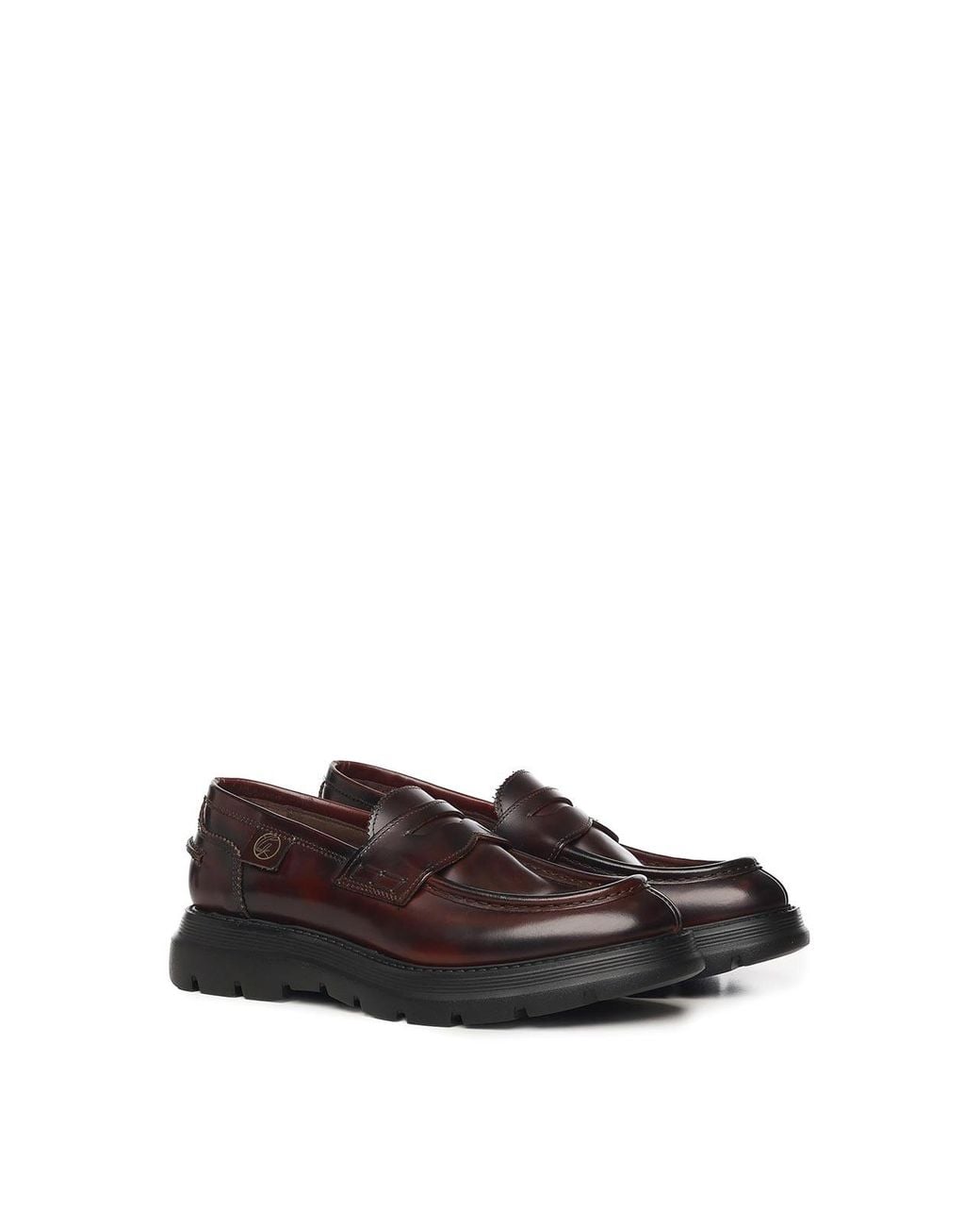 Giuliano Galiano Brown Full Moccasins for men