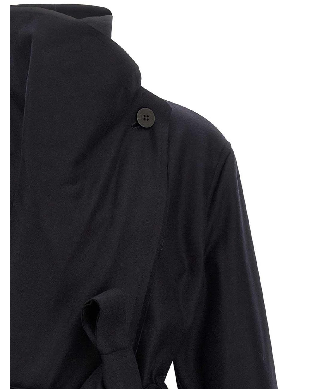 Issey Miyake Black Shell Trench Coat