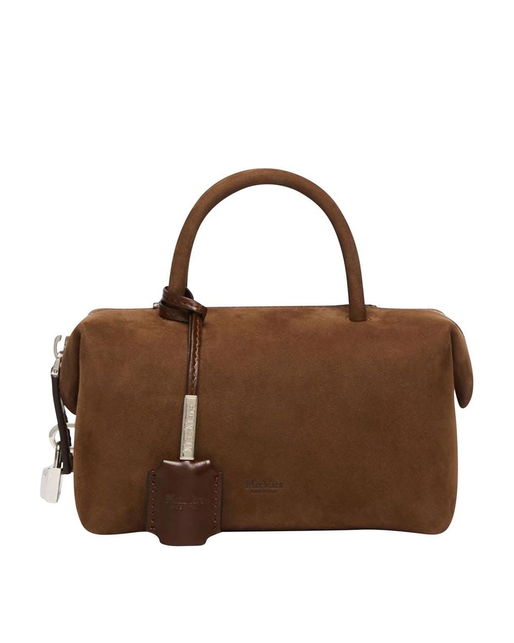 Max Mara Brown Holdallssued Chocolate Bag