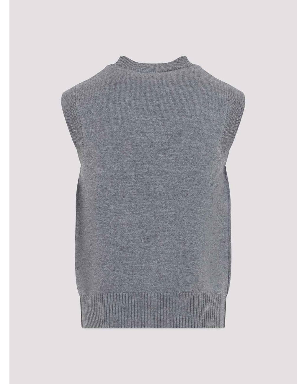 AMI Gray Adc Sleevless Sweater for men