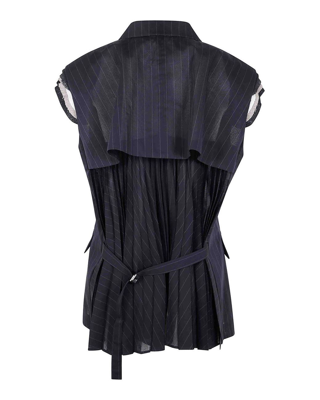 国内より1WEEK【sacai】High Twist Voile Vest Black Cotton SS25 Women's Clothing – LOZURI®