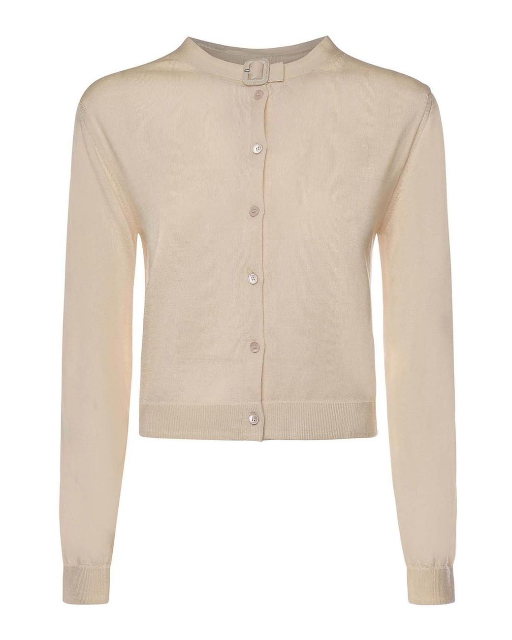 Courreges Natural Merino Wool Cardigan