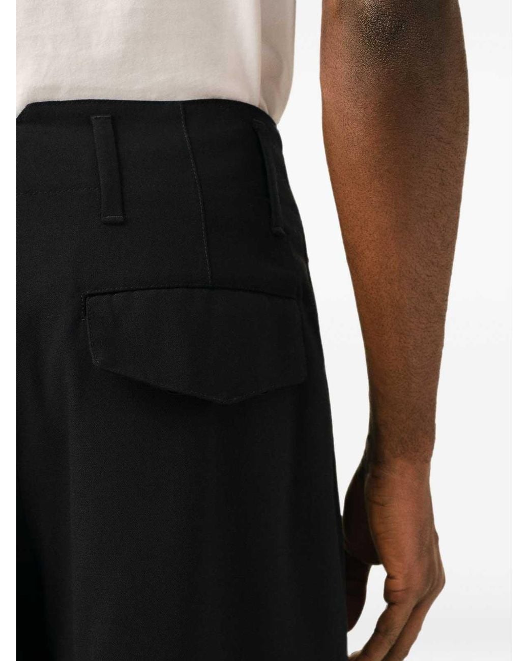 AMI Black Virgin Wool Tapered Trousers for men