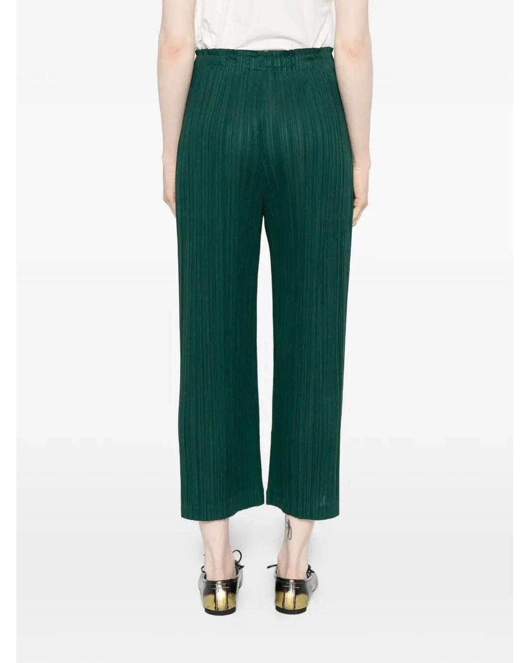 Pleats Please Issey Miyake Green Pants