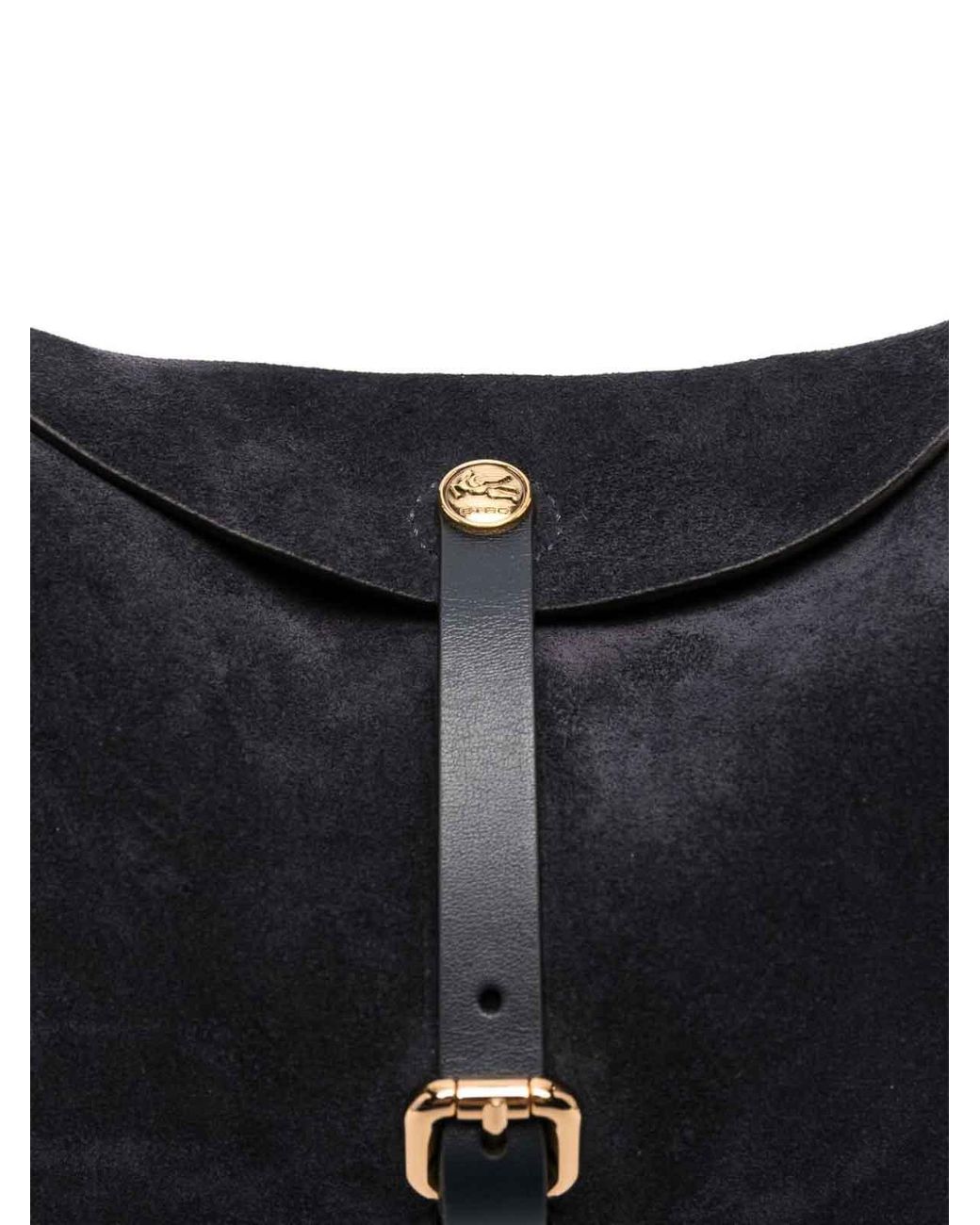 Etro Black Medium Pony Suede Bag