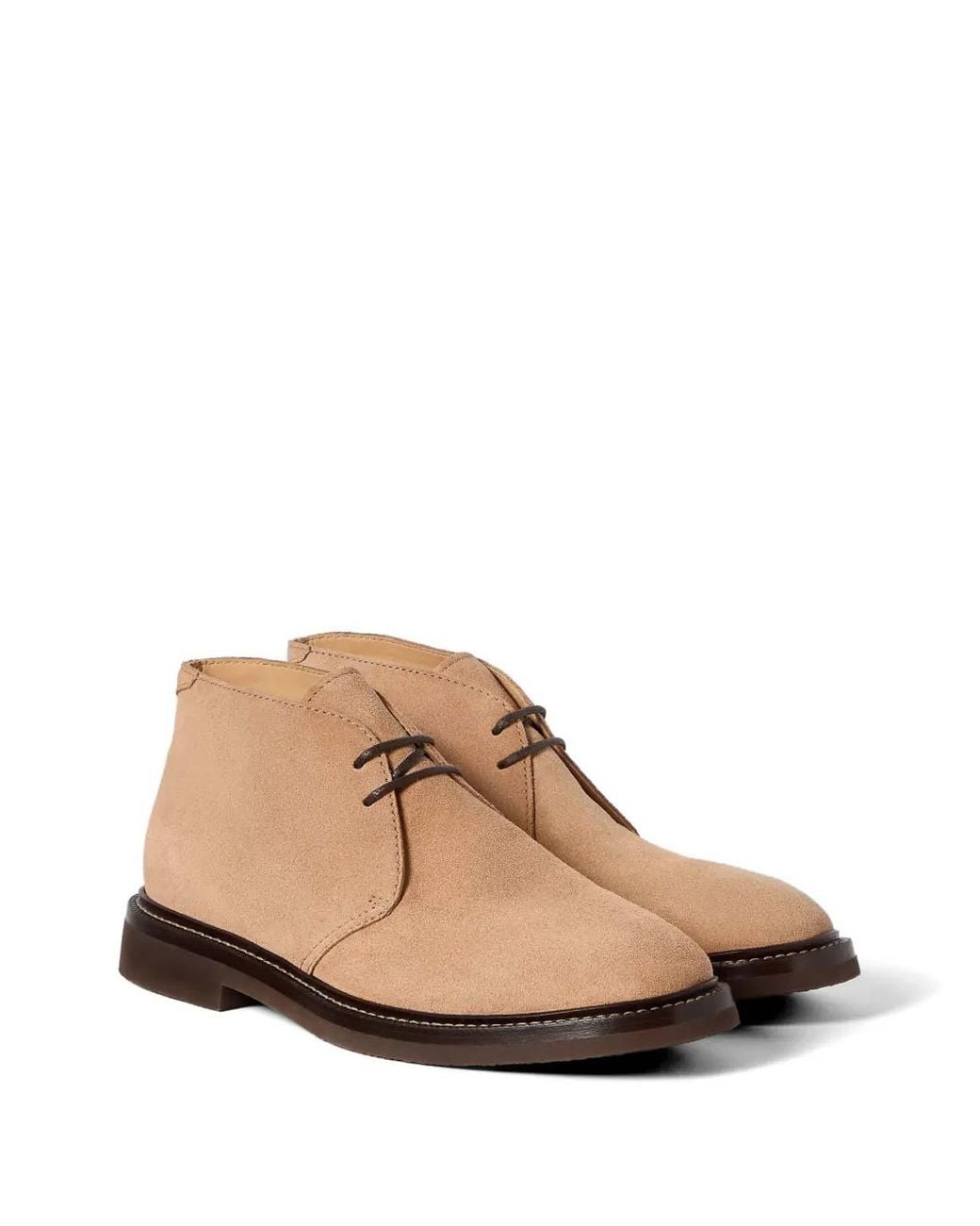 Brunello Cucinelli Natural Lace-Up Shoes