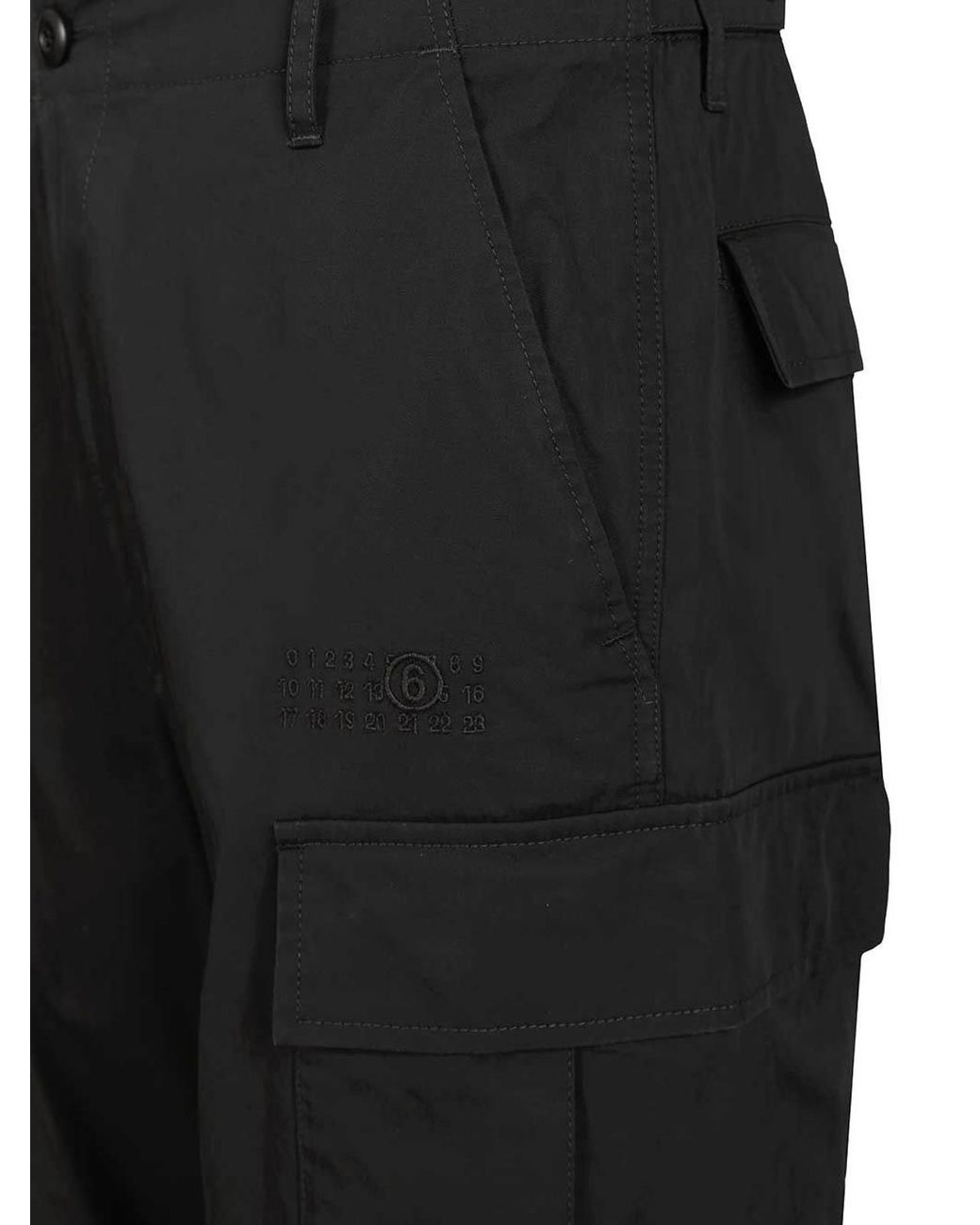 MM6 by Maison Margiela Black Cotton Cargo Pants for men