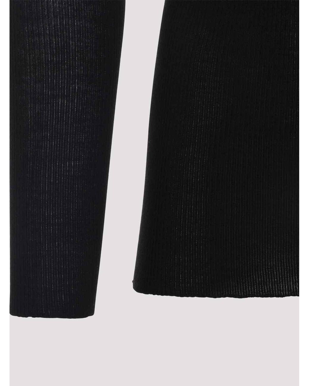 Rick Owens Black Wool Ribbed Round Neck Pullover for men