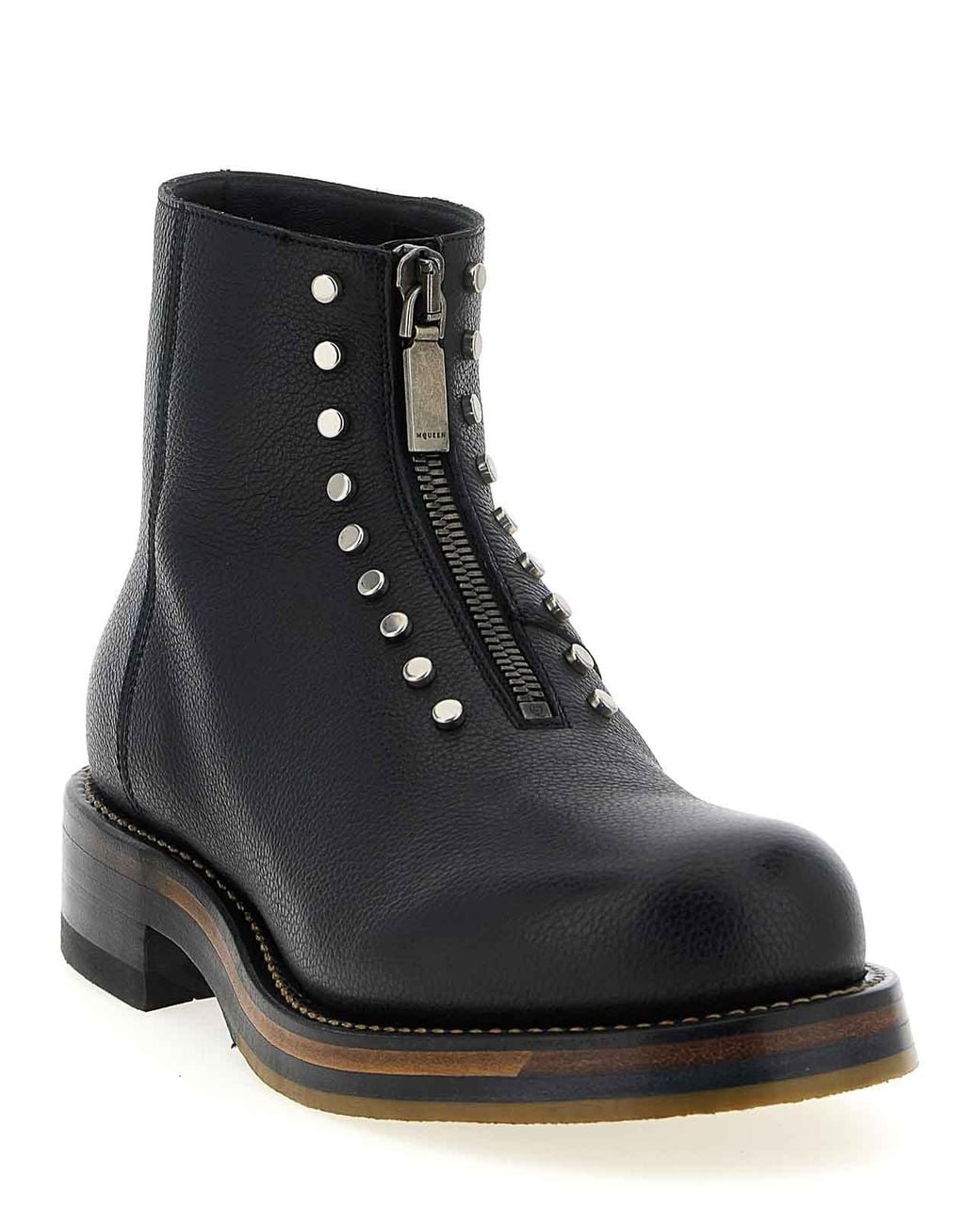 McQueen Black Maker Ankle Boots for men
