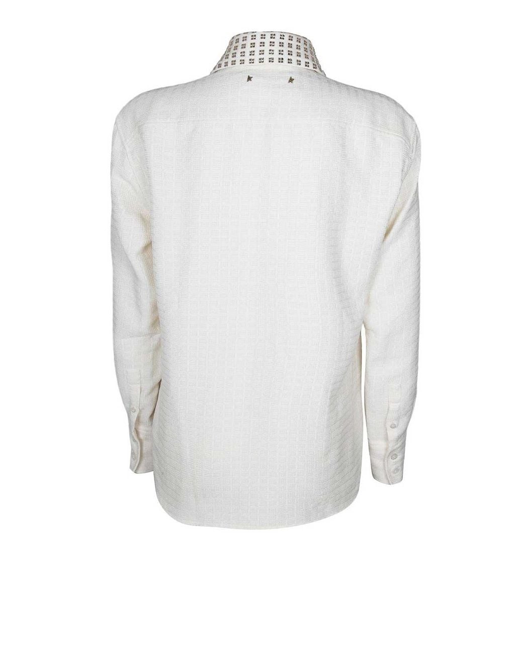 Golden Goose Deluxe Brand White Cotton Check Print Shirt